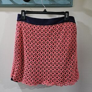 LOFT Pink and White Bubble Mini Skirt Resort Wear